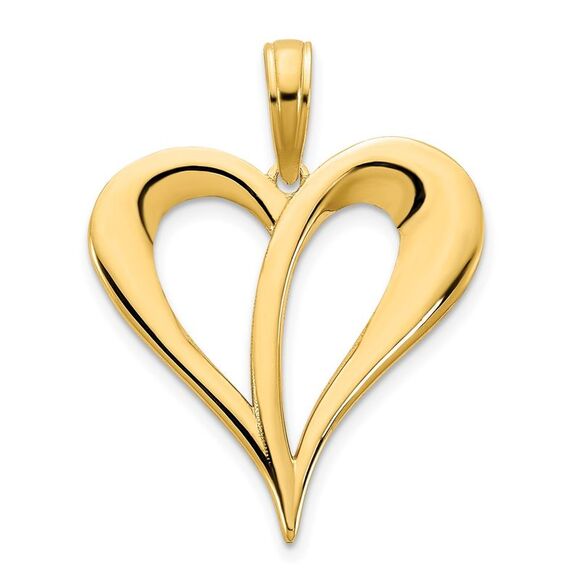 14k Yellow Gold Open Heart Pendant,All Products : American Fashion Style Bags On Sale